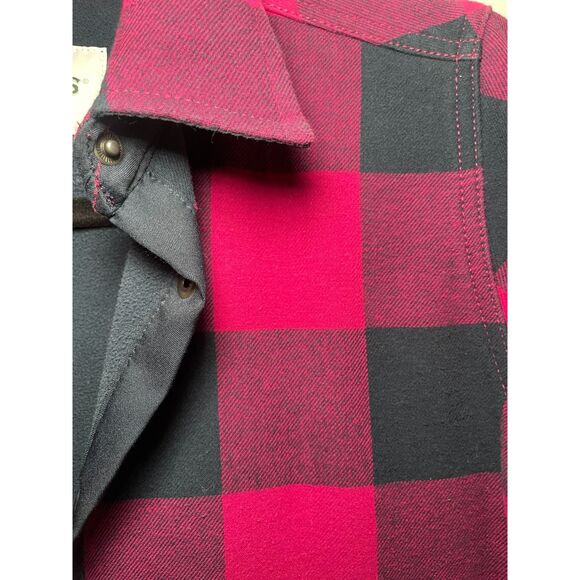 Orvis Teton Shirt Jacket S Flannel Face Fleece Lined Chore Field Buffalo Check S - Picture 2 of 6